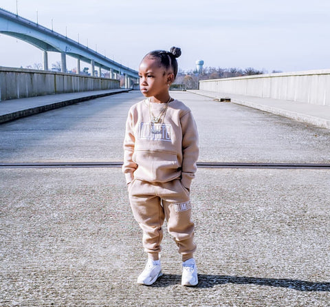 Kids Light Brown Marty Crew top